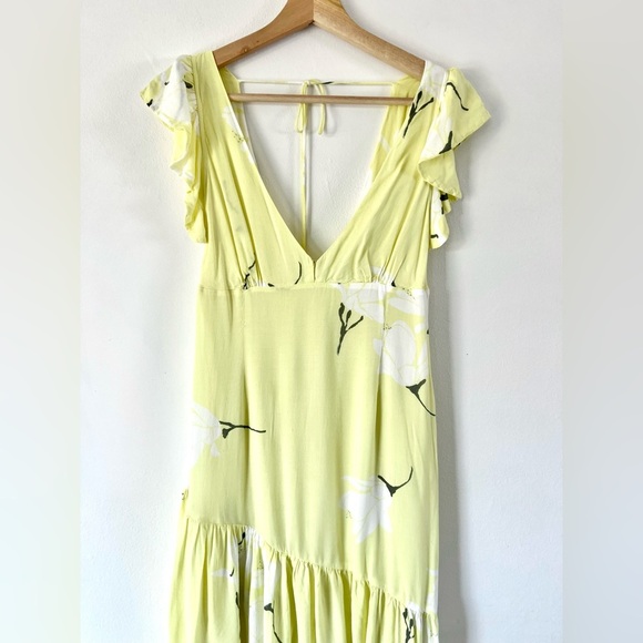 Free People She's a Waterfall Yellow Combo Floral Maxi Dress Size 4 - Picture 3 of 11